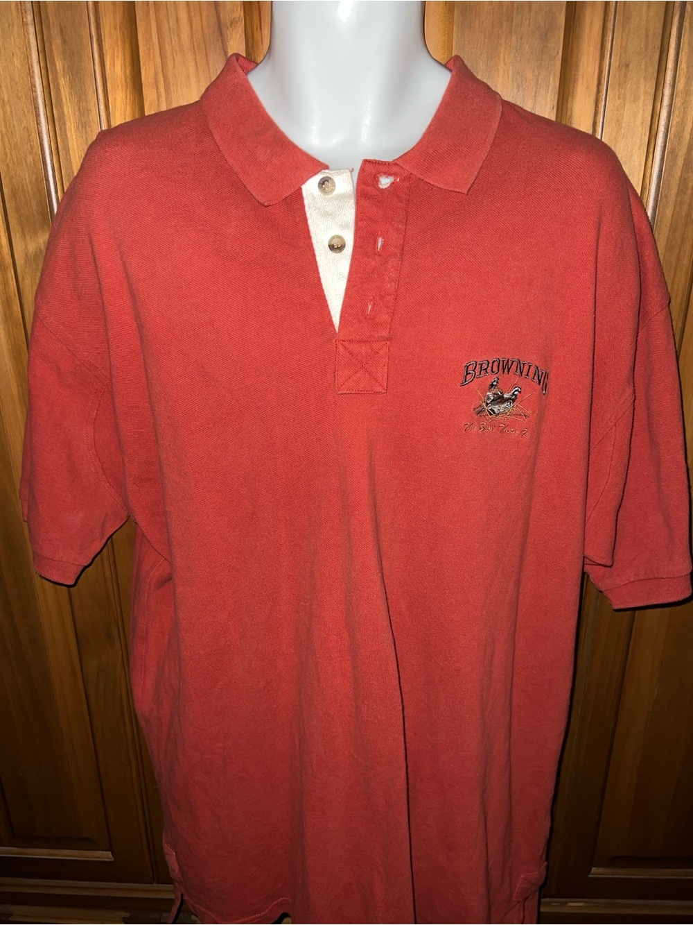Browning Men's Rust Red Polo with Contrast Placket